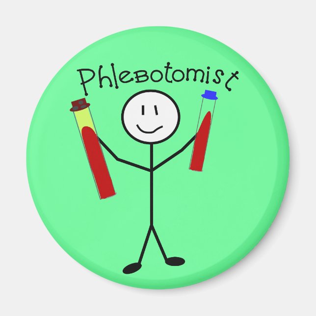Phlebotomist Stick Person Magnet (Framsidan)