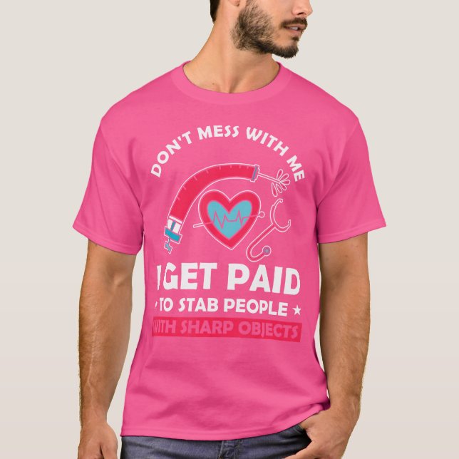 Phlebotomist Syringe Phlebotomi Doktor Blood Nurse T Shirt (Framsida)