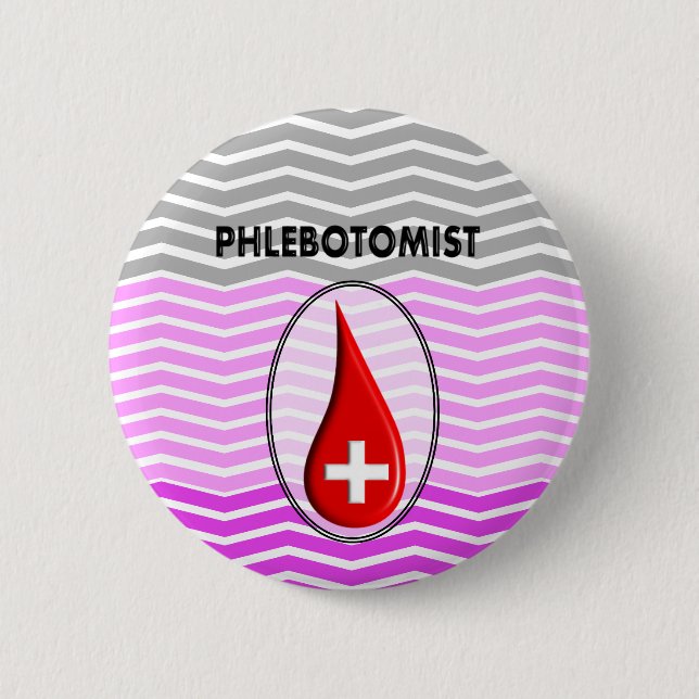 Phlebotomist tappar rosa sparreblod knapp (Framsida)