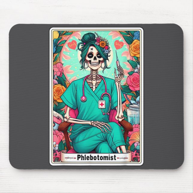Phlebotomist Tarot Card Skeleton Phlebotomy Tech P Musmatta (Framsidan)