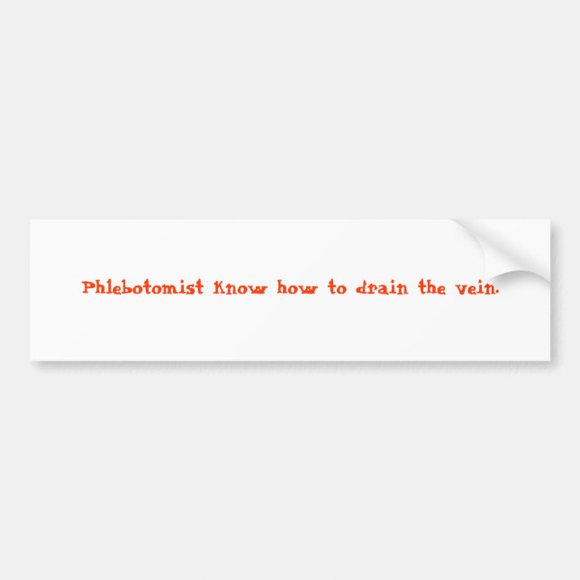 Phlebotomist vet hur till avrinningen vein.en bildekal (Framsidan)