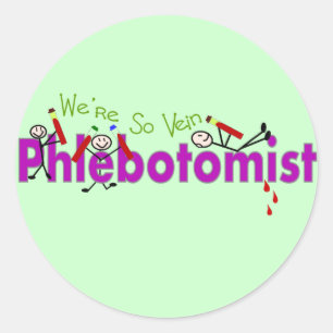 Phlebotomist "Vi är så Vein" Stick figurer Runt Klistermärke