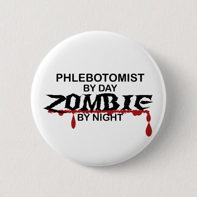 Phlebotomist Zombie Knapp (Framsida)