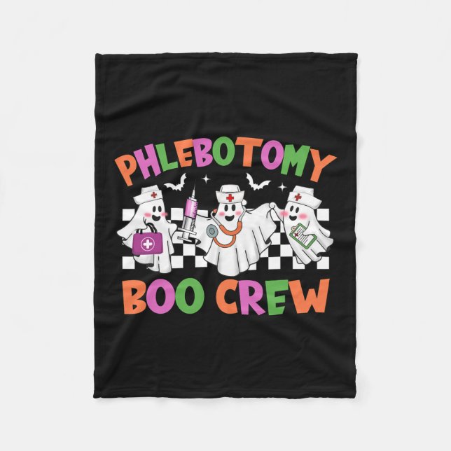 Phlebotomy Boo Crew Phlebotomist Halloween Costume Fleecefilt (Framsidan)