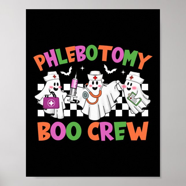 Phlebotomy Boo Crew Phlebotomist Halloween Costume Poster (Framsidan)