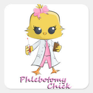 Phlebotomy Chick Fyrkantigt Klistermärke