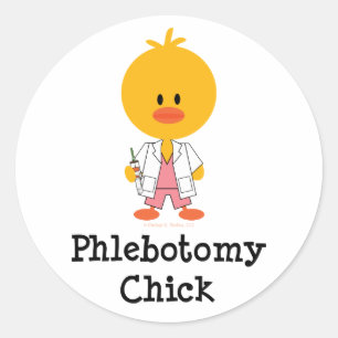 Phlebotomy Chick Stickers Runt Klistermärke