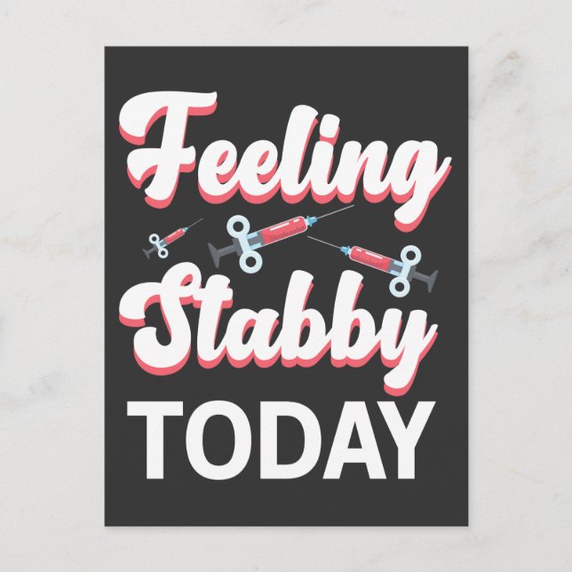 Phlebotomy Humor Springe Blodet Venepunktion Vykort (Framsida)