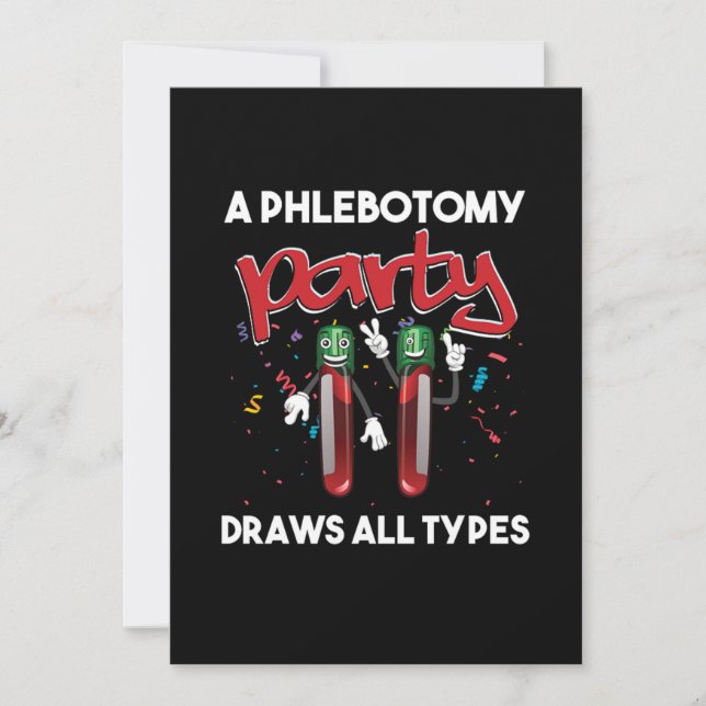 Phlebotomy Party Vacutainer Blood Phlebotomist Gif Inbjudningar (Framsida)