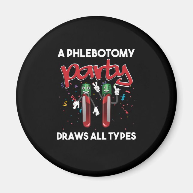Phlebotomy Party Vacutainer Blood Phlebotomist Gif Magnet (Framsidan)