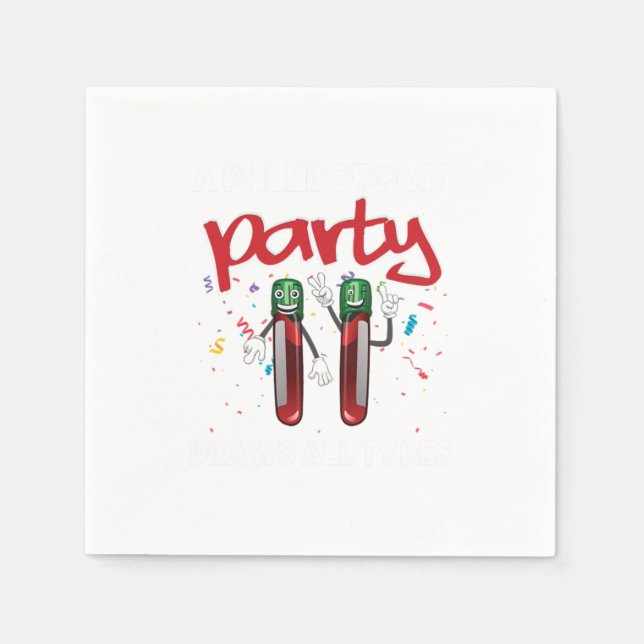 Phlebotomy Party Vacutainer Blood Phlebotomist Gif Pappersservett (Framsidan)