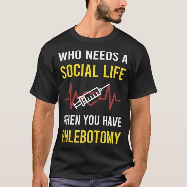 Phlebotomy Phlebotomist social T Shirt (Framsida)