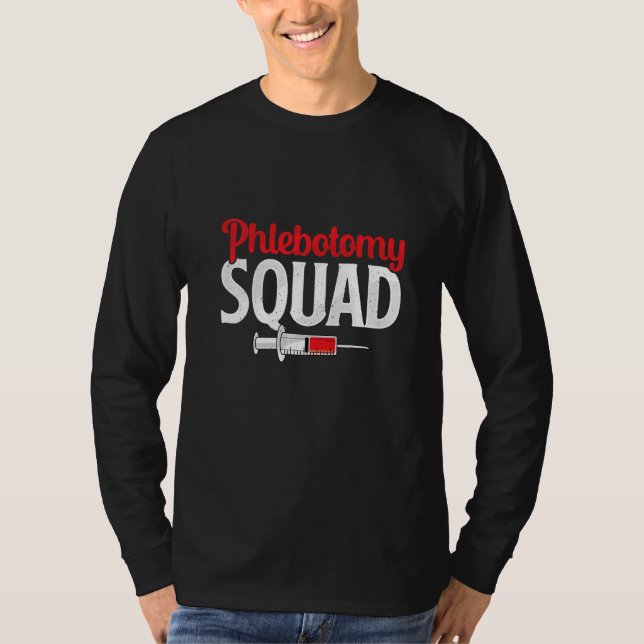 Phlebotomy Squad Funny Phlebotomist Nurse Technici T Shirt (Framsida)