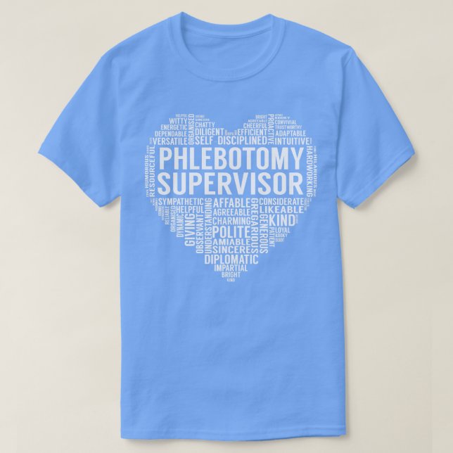 Phlebotomy Supervisor Heart T Shirt (Design framsida)