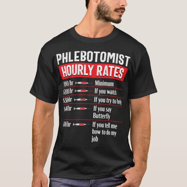 Phlebotomy Technician Phlebotomist Medical Nurse T Shirt (Framsida)