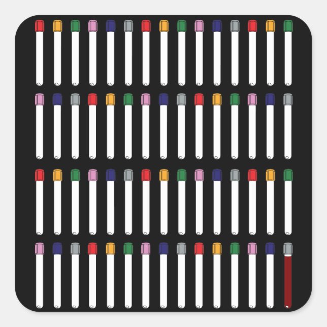 Phlebotomy Tubes Fyrkantigt Klistermärke (Framsida)