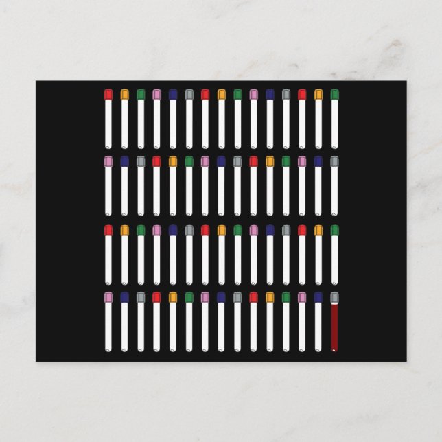 Phlebotomy Tubes Vykort (Framsida)