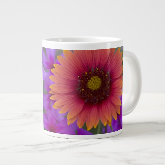 Phlox och Indian Blanket nära Devine Texas Jumbo Mugg (Framsida höger)