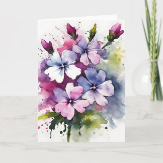 Phlox - Watercolor flowers Kort