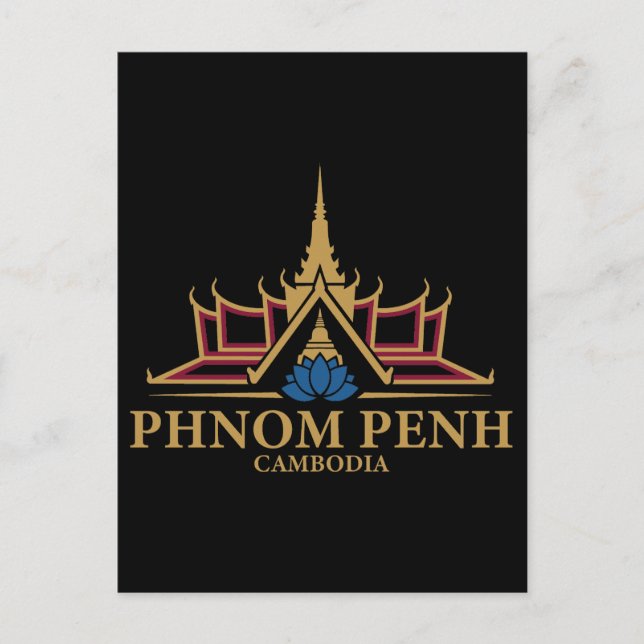 Phnom Penh Cambodia Southeast Asia Vykort (Framsida)