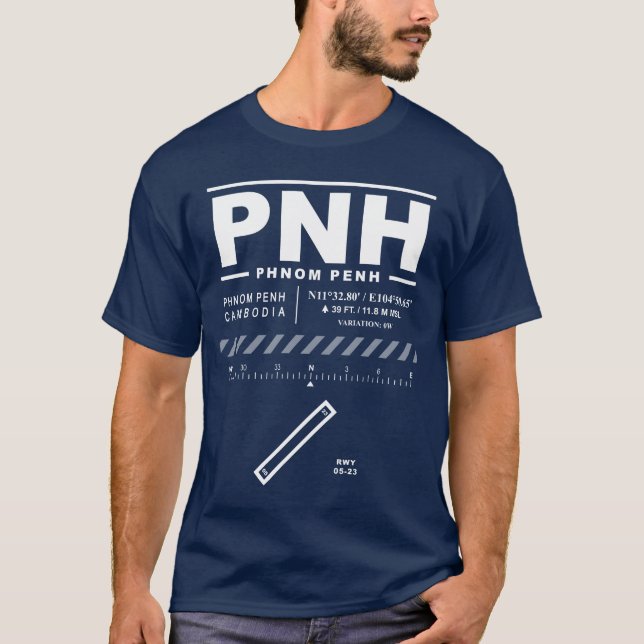 Phnom Penh Internationell Airport PNH T-Shirt (Framsida)