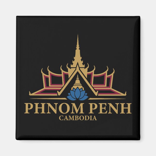 Phnom Penh Kambodja Sydostasien Magnet (Framsidan)