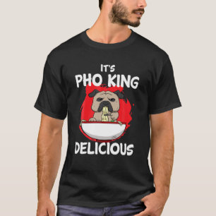 Pho Asian Soppa Vietnam Noodle Soppa Hund Pitbull T Shirt