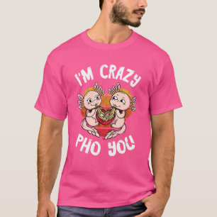 Pho Bowl Axolotl Retro Heart I är Crazy Pho Noodle T Shirt