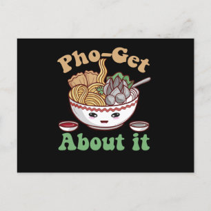 Pho-get om det funny vietnamesisk Pho Soppa Kawaii Vykort