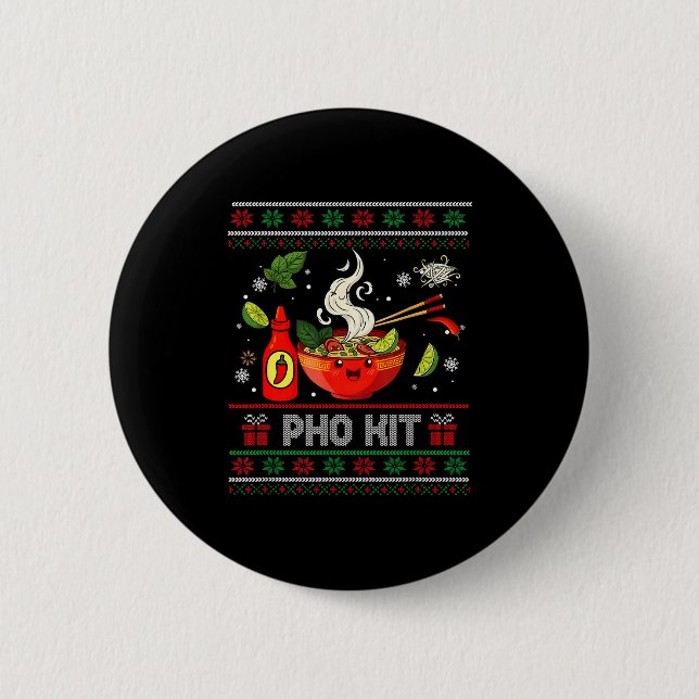 Pho Kit Apparel Ugly Xmas Pajamas Matching Family  Knapp (Framsida)