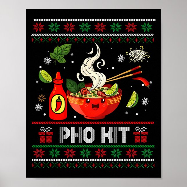 Pho Kit Apparel Ugly Xmas Pajamas Matching Family  Poster (Framsidan)