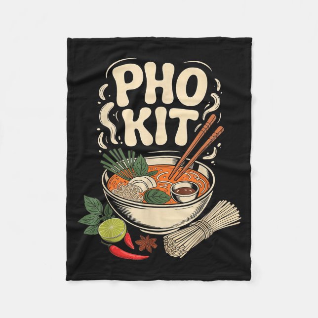 Pho Kit Vietnamese Noodle Soup Bowl Herbs Lime Chi Fleecefilt (Framsidan)
