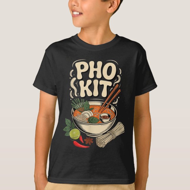 Pho Kit Vietnamesisk Nudelsoppa Bowl Örter Lime Ch T Shirt (Framsida)