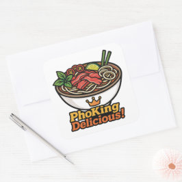 Pho kung Delicious! Fyrkantigt Klistermärke