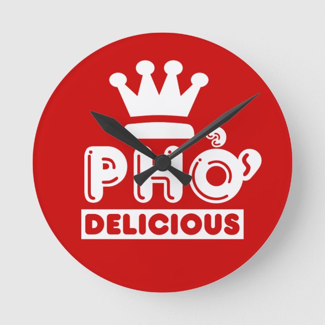 Pho Kung Delicious Rund Klocka (Framsida)