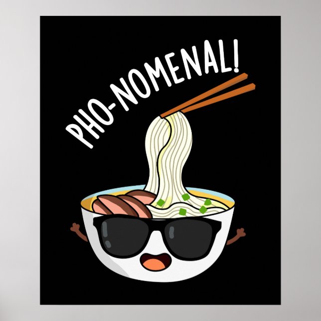 Pho-Nomenclature Funny Pho Soppa Pun Mörk BG Poster (Framsidan)
