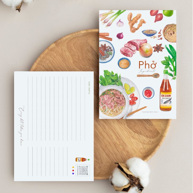 Pho Recipe-vykort Vykort (Skapare uppladdad)
