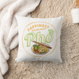 Pho Soppa Retro Street Food Vintage Gourmet Vietna Kudde