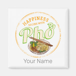 Pho Soppa Retro Street Food Vintage Gourmet Vietna Magnet