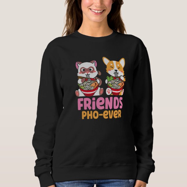 Pho Soppa Vänner Pho Alltid  Katter Äter Pho T Shirt (Framsida)