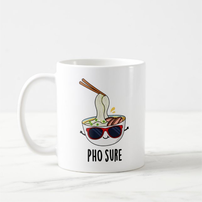 Pho Sure Funny Pho Soppa Noodle Pun Kaffemugg (Vänster)