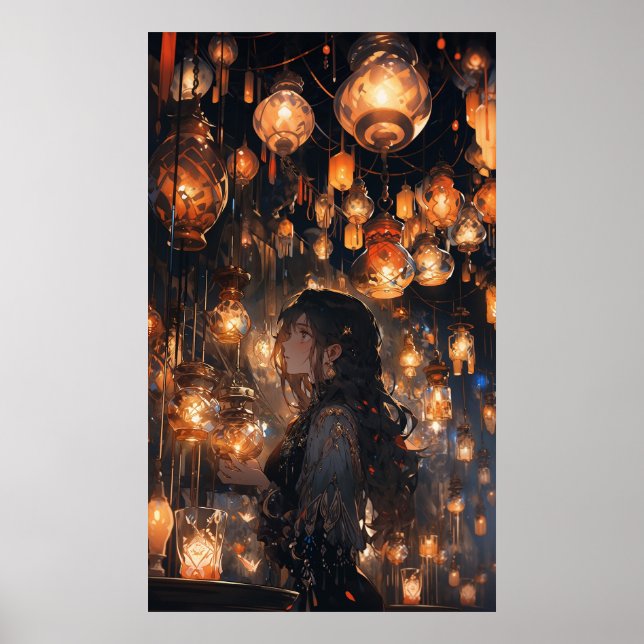 Phoebe in the Hall of Lanterns - Ultra High High Poster (Framsidan)