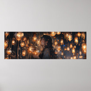 Phoebe in the Hall of Lanterns - Ultra-Wide Poster