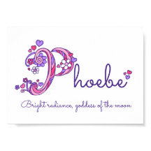 Phoebe initial P doodle hjärtart art namn betyder