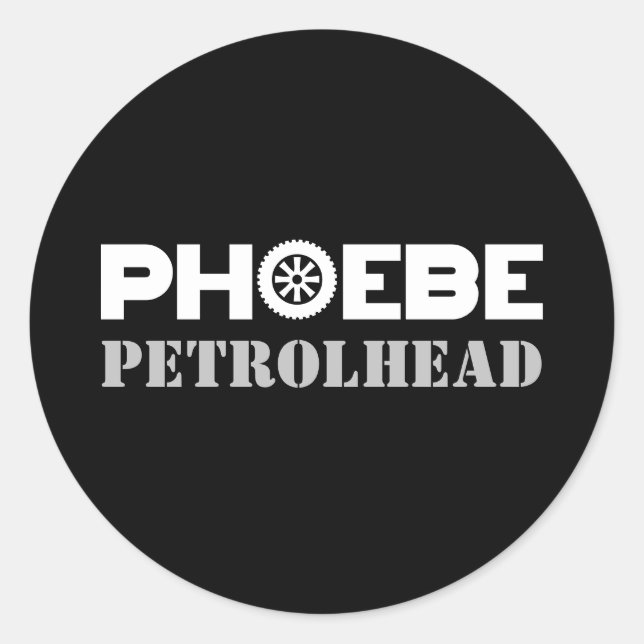 Phoebe Petrolhead Runt Klistermärke (Framsida)