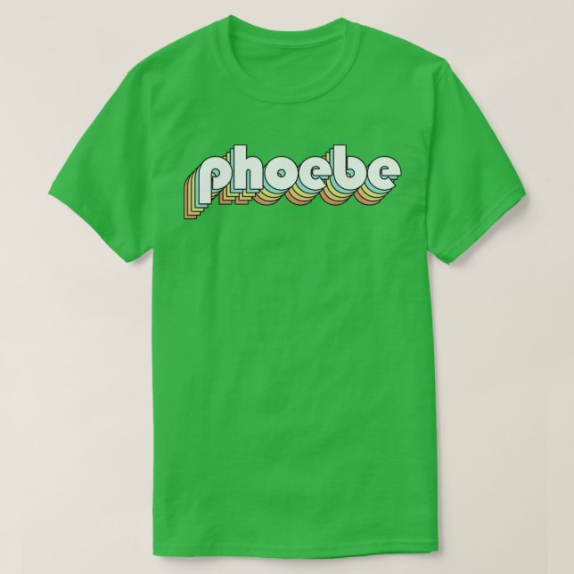 Phoebe Retro Regbow Typography Faded Stil T Shirt (Design framsida)