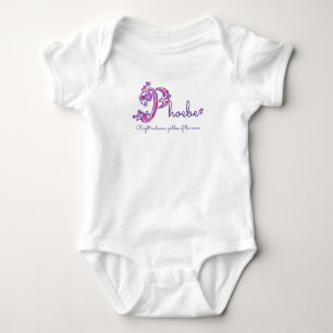 Phoebe tjejer namn betyder P monogramhjärtan T-shirt