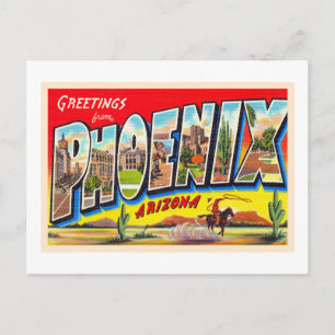 Phoenix Arizona AZ Vintage Large Brev vykort 1