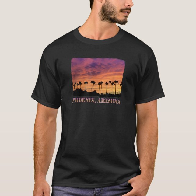 Phoenix Arizona BeSnya handflatan träd Solset colo T Shirt (Framsida)