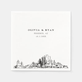 Phoenix Arizona Bröllop Cocktail Napkin Pappersservett